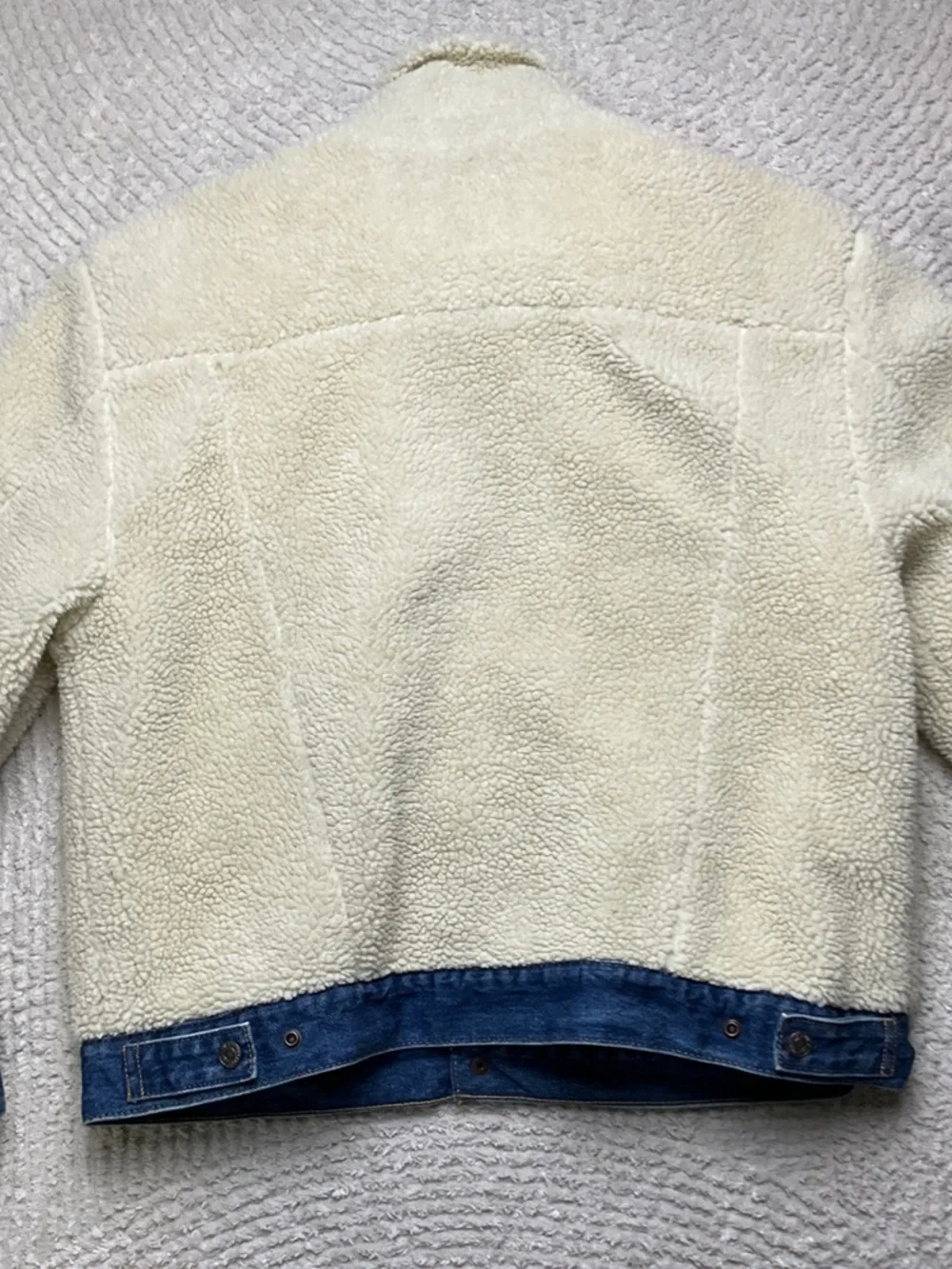 Levi's Ex-Boyfriend Pieced Sherpa Trucker Jacket Women’s Large - Picture 12 of 16
